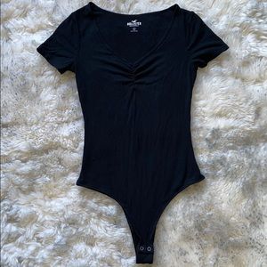 Black v neck body suit